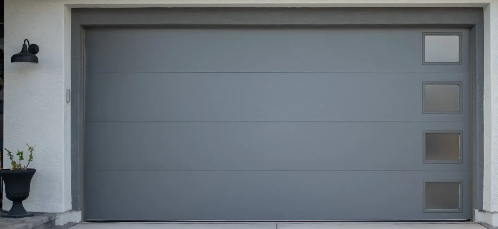 A closed residential garage door on an Bethlehem home